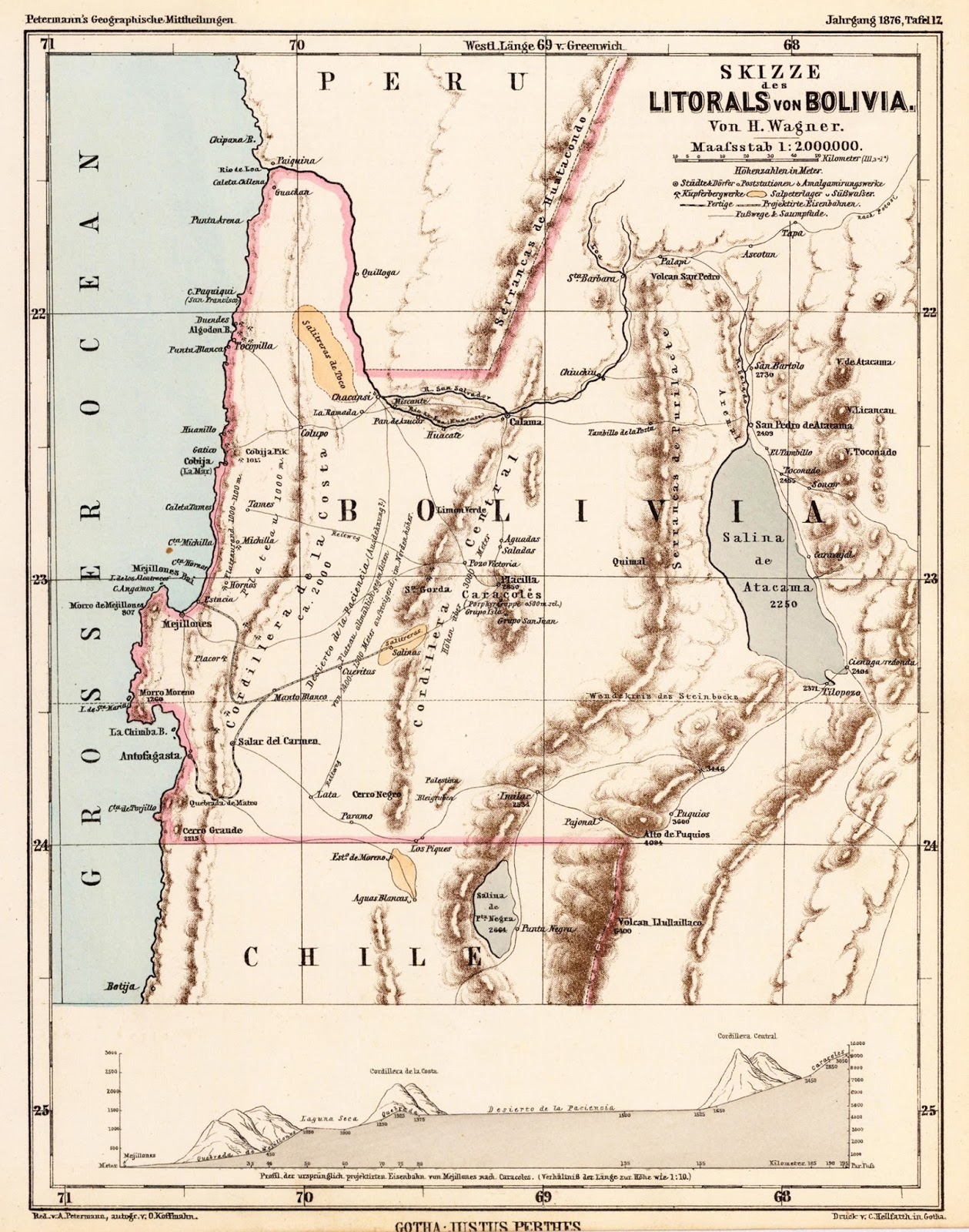 Mapa del Litoral de Bolivia en 1876