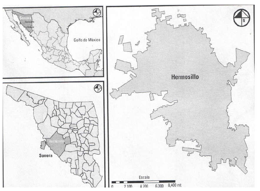 Figura 1. Ubicación de Hermosillo, Sonora