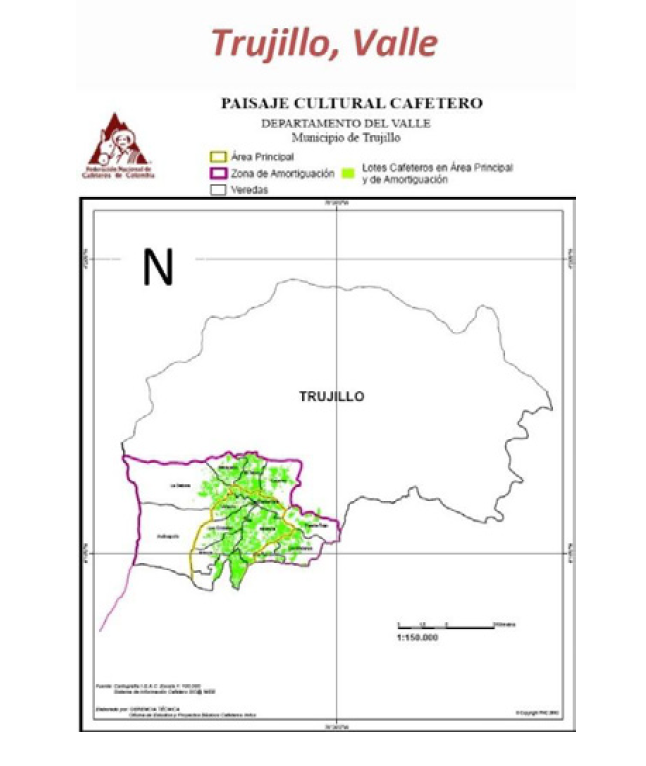 Figura 2. Zonas del Paisaje Cultural Cafetero de Trujillo